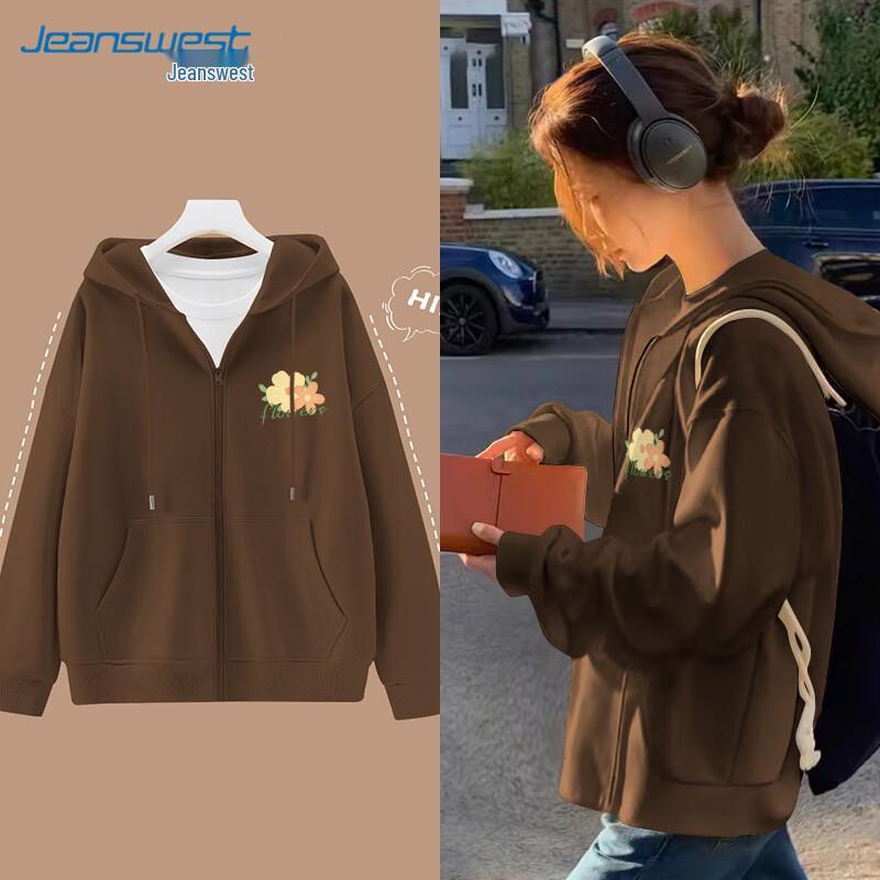 JEANSWEST Women's Hooded Sweatshirt Cardigan