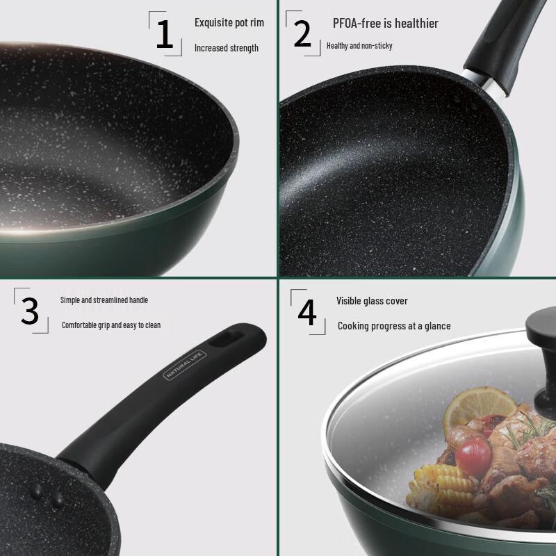 ASD 30cm Maifan Stone Non-Stick Wok