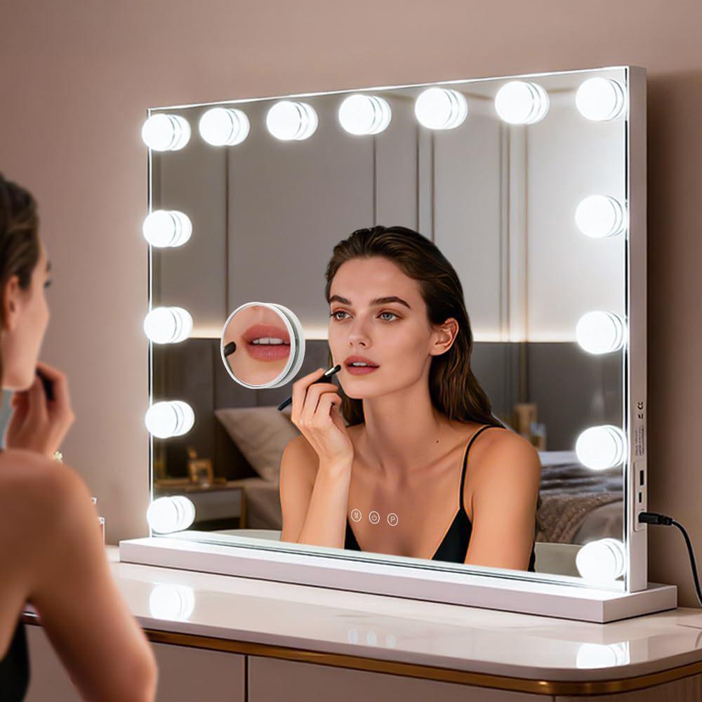 Hollywood Style LED Makeup Mirror: Color Adjustable, High Brightness, Smart Desktop Vanity, Wall Mountable