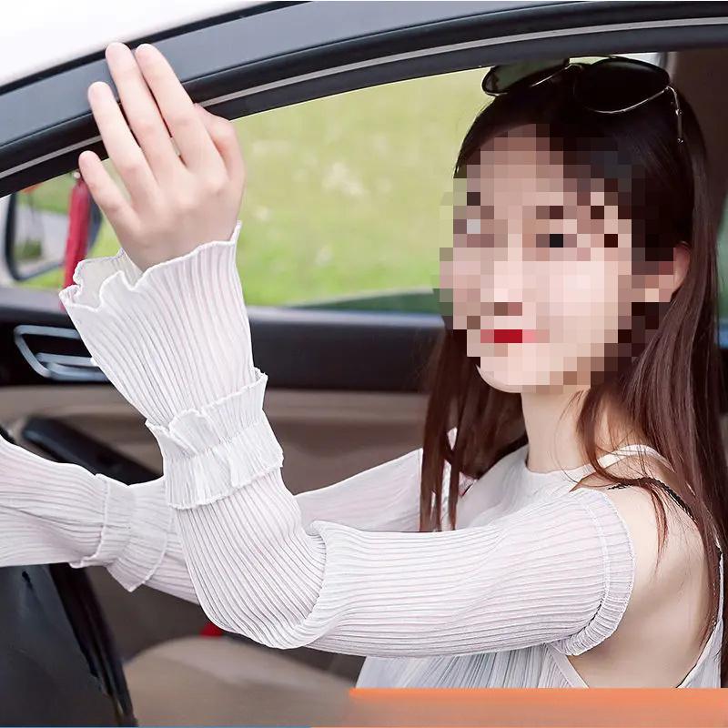 Sun-protective Sleeve Soft Silk Gloves Long Mittens Breathable Sunscreen Sleeves Summer Women Clothes Accessories Arm Warmer