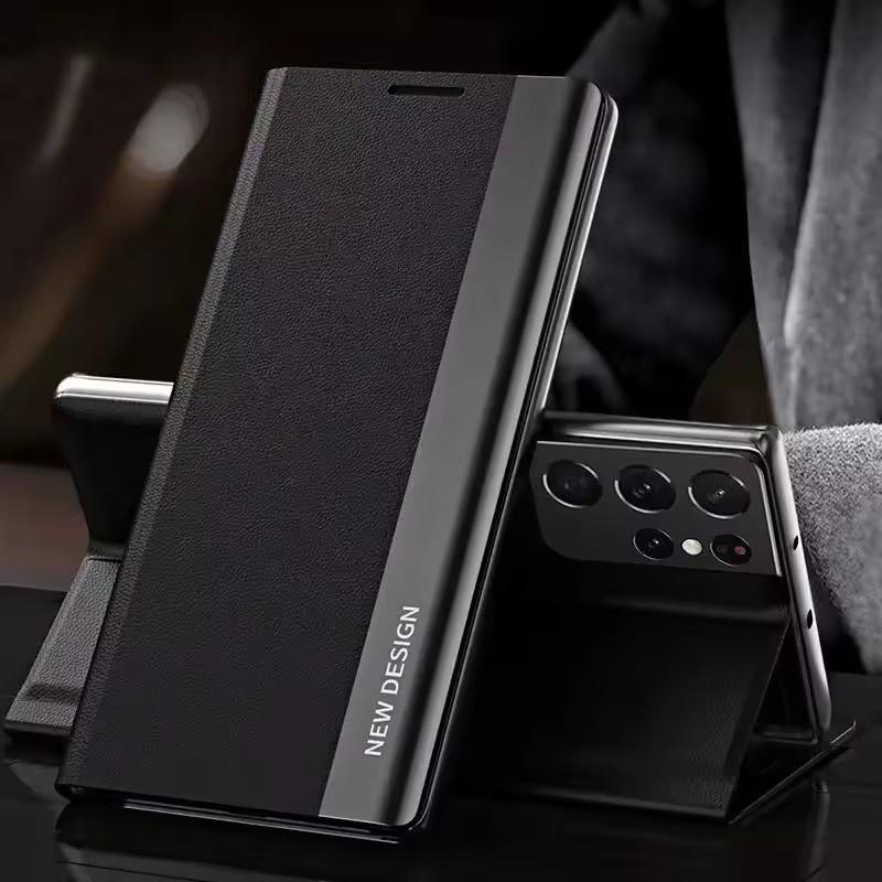 Luxusní kožené flipové pouzdro pro Samsung Galaxy S25 S24 S23 S22 S21 S20 Ultra Plus S23 S21 S24 FE Note 20 Ultra kryt se stojánkem