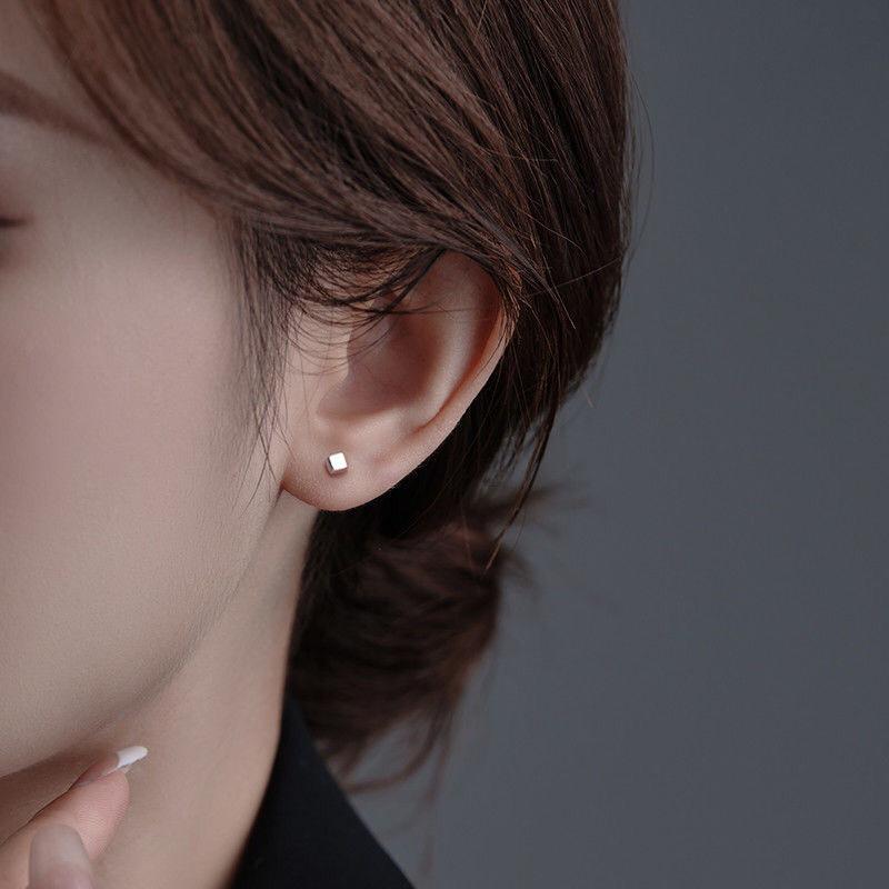 2024 Trendy S925 Silver Square Earrings - Elegant, Minimalist Design for Women