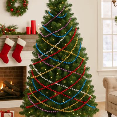 Kreative farbige Perlenkette DIY Bastelarbeit Weihnachtsdekoration Perlenschnur Dekorative 5/10M Weihnachtsdekoration Innendekoration