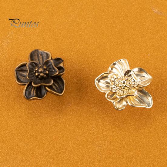 Blumenblatt-Schrankgriff, Einzelloch, robuste Zinklegierung, universeller Kommoden-/Schubladen-/Kleiderschrank-Zugknopf, Ersatz für Möbelbeschläge