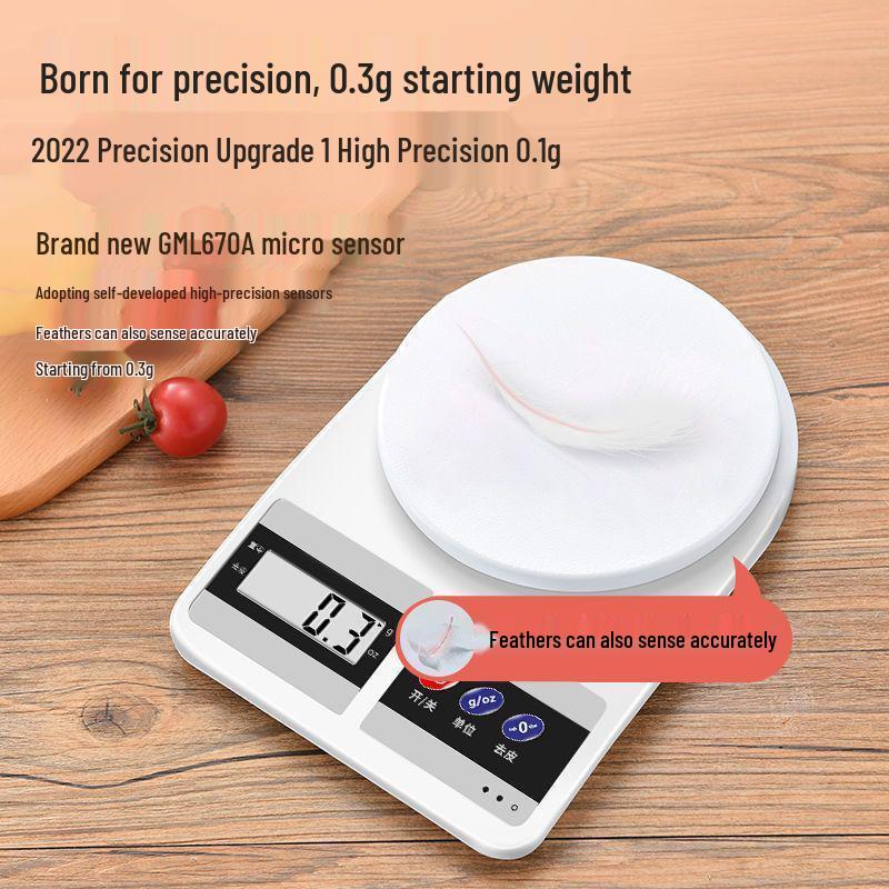 High Precision Electronic Kitchen Scale: Compact Gram Scale for Baking and Household Use.