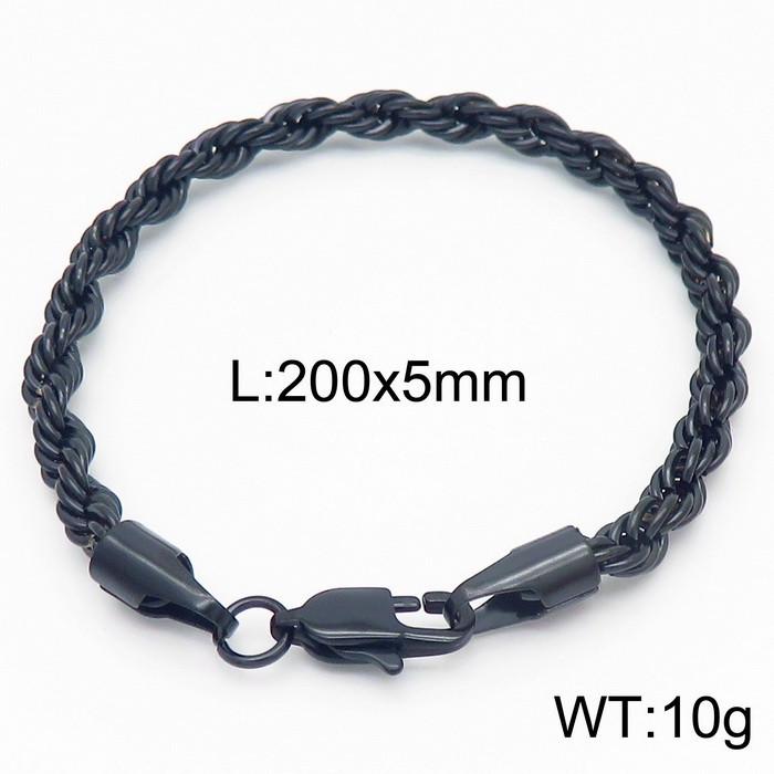 Herren 18k Vergoldetes Gedrehtes Seil Armband, 6mm Edelstahl, Schmuck im Hip-Hop-Stil.