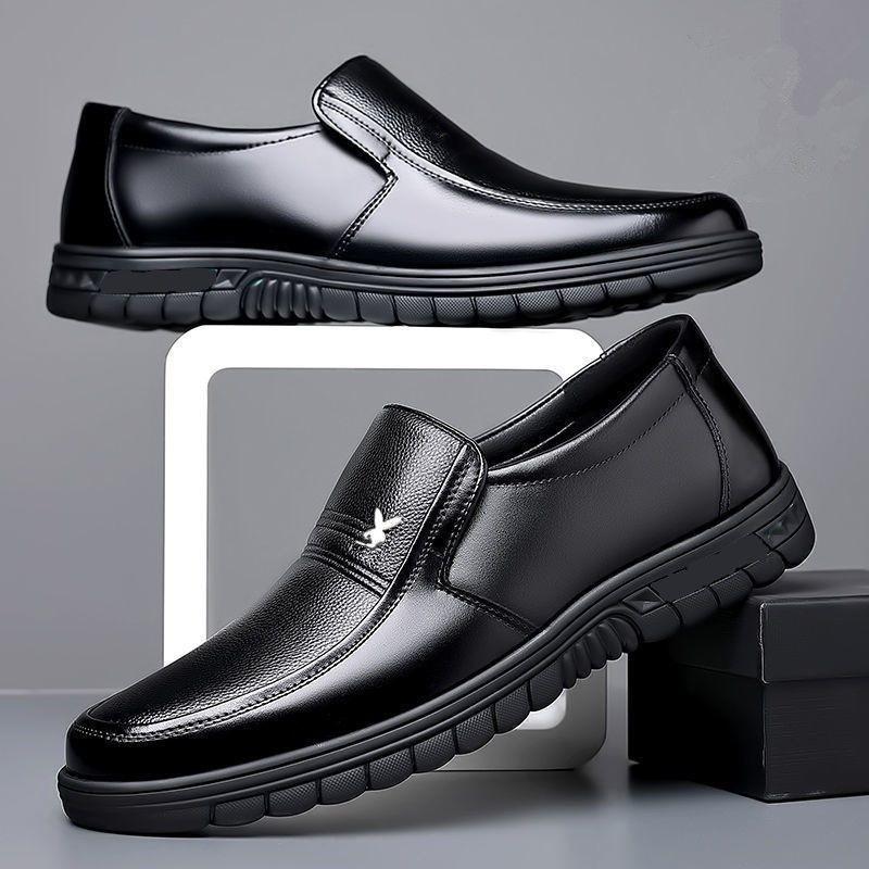 New Men's Leather Shoes Men's Business Casual Leather Soft-soled Foot Shoes
