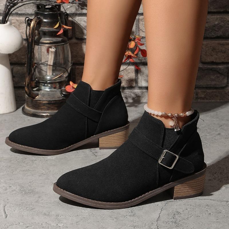 New Style of Mid-heel Ankle Boots for Women In Plus-size Shoes