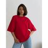 New Solid Color T-shirt Top European and American New Fashion Casual Loose Short sleeve Cotton T-shirt Top