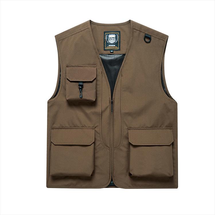 

Сітчаста жилетка з кишенями для активного відпочинку, фотографії та альпінізму 2XL кавовий