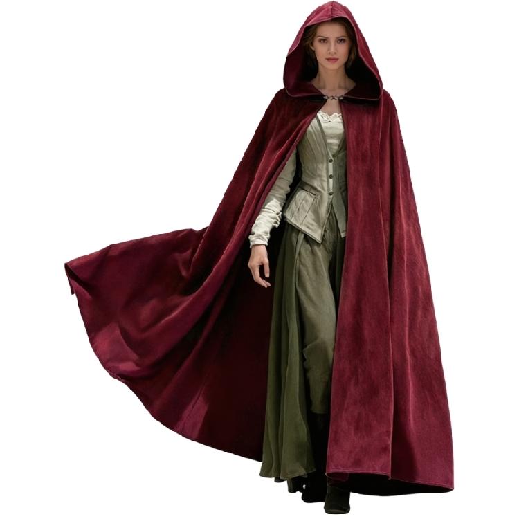 Renaissance Kapuzenumhang Halloween Mittelalter Kostüm Cosplay Langer Umhang Schal für Herren und Damen Geschenke
