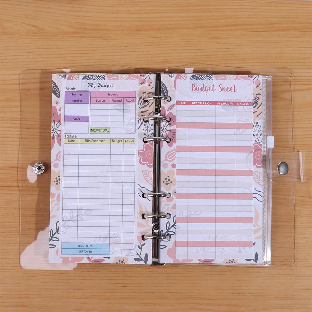 Transparent A6 Budget Planner Waterproof Money Saving Binder Money Organizer School Stationery