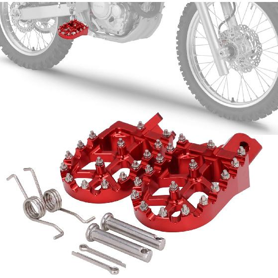 Dirt Bike Fußrasten, Motorrad Fußrasten Breitere Fußrasten Rastpedal CNC für CRF 110 CRF110F 2013-2023 CRF125F 2014-2023 Rot