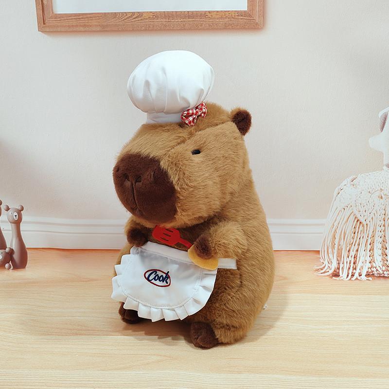 Adorable Capybara Plush Toy Chef Pillow Cute Party Decoration Gift For Kids