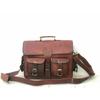 Goat Leather Bag Laptop Brown Messenger Genuine Vintage Satchel Men's Real New
