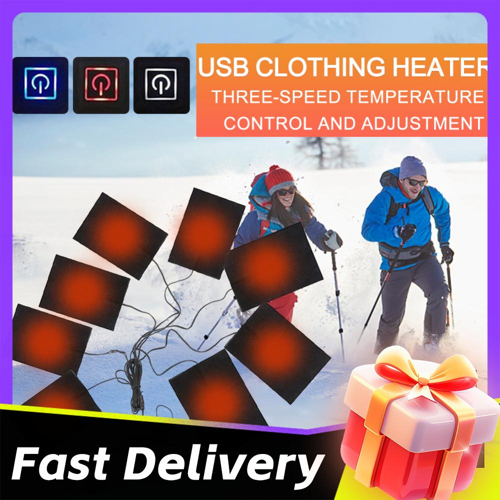 USB Electric Heating Pad Jacket Warming Heating Pad Winter Sport Vest Heated Mat Heating Cloth for Outdoor Winter Camping Hiking