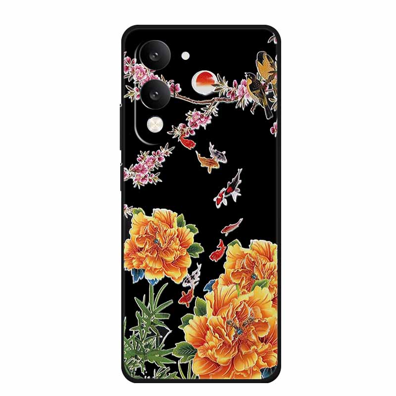 3D Emboss Case For Vivo iQOO Z10 Lite Phone Case Coque Flowers Silicone Soft Back Cover For Vivo Y29S Y29T Y19s GT 5G Case Funda