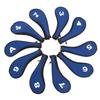 10pcs Golf Iron Head Cover with Number Printing Neoprene Zippered Golf Club Irons Covers Royal Blue