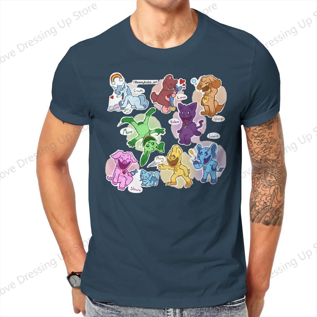 Smiling Critters Horror Game Funny Tshirt Graphic Unisex Tops Vintage Fashion Summer Cotton Short Sleeve Harajuku T Shirt