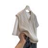 Retro Cable Knit V-Neck Sleeveless Vest for Women - Autumn/Winter Layering
