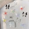 20Pcs Ice Through Temperature Softening Butterfly Nail Accessory 3D Gradient Color Butterfly Wearing Nail Resin Drill Decoration