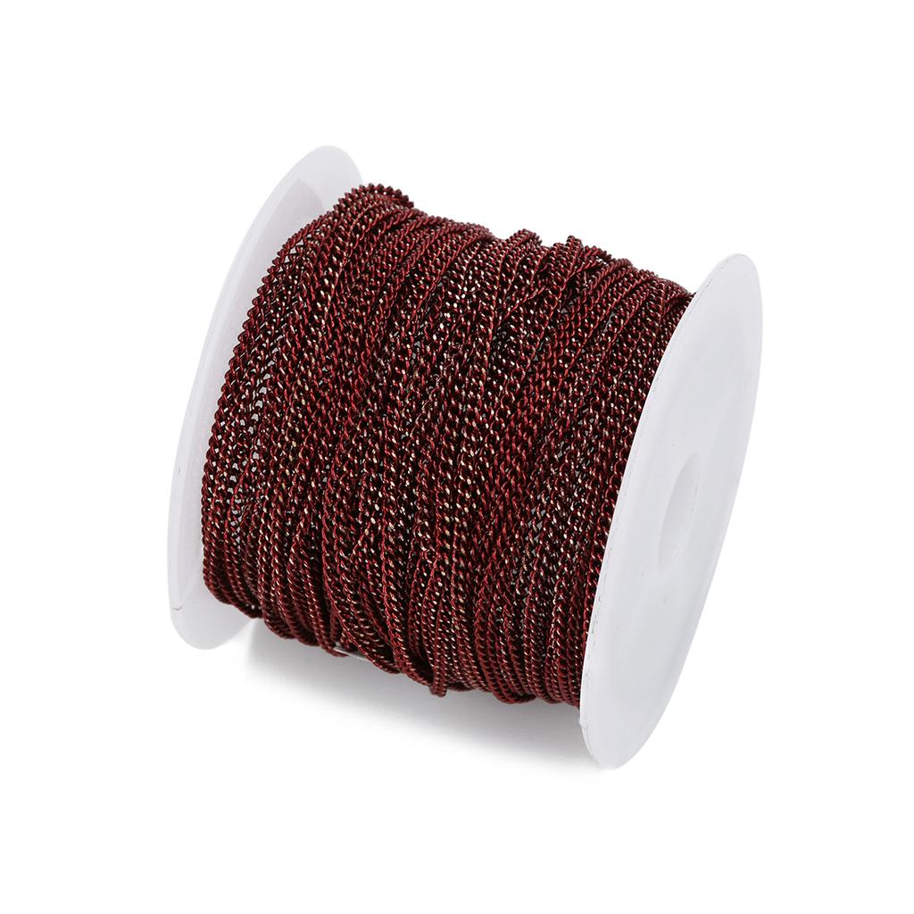 10 yards/Roll Flat Grinding Skin Chains Diy Jewelry Making Connectors Bracelets Necklace Width 1.5 Mm Copper Bulk Chain Finding