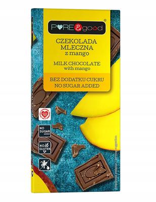Pure&Good Milk Chocolate with Mango 75g SUGAR FREE