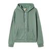 Ladies Fall Winter Coat Solid Color Loose Zip Up Pockets Long Sleeve Drawstring Hooded Elastic Cuff Lady Hoodie Jacket