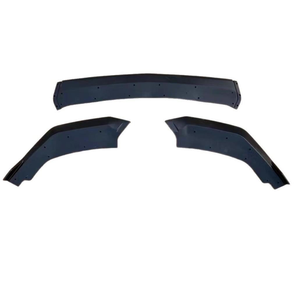 24V Mustang Three-Stage Front Lip & Rear Spoiler Body Kit, Bright Black Carbon Fiber Pattern