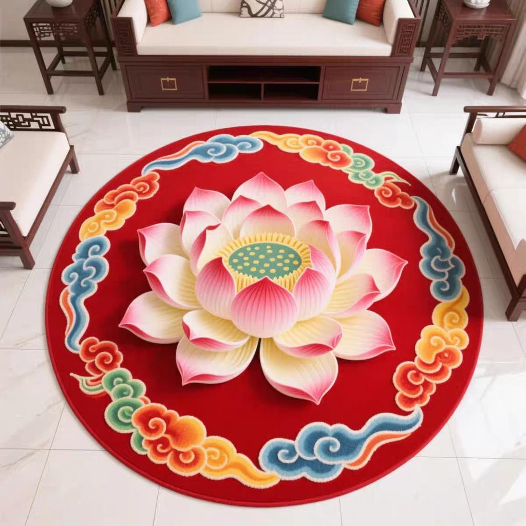 Chinese Lotus Carpet Home Mat Temple Kneeling Worship Lotus Living Room Meditation Mat Living Room