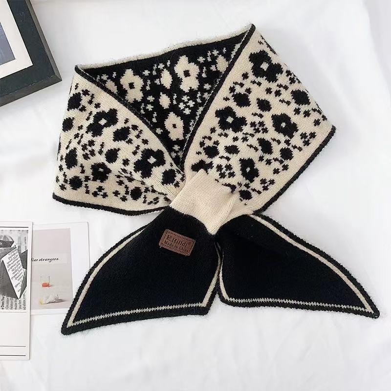 Women's Houndstooth Double-Sided Scarf Set - Thickened, Versatile, Autumn/Winter Neck Warmer
