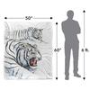 Royce McClure Silky White Tiger Supersoft Blanket