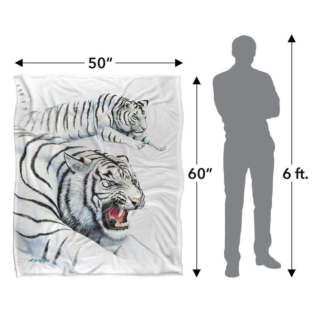 Royce McClure Silky White Tiger Supersoft Blanket