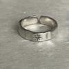 925 Silver Star Open Ring Y2K Couple Zircon Jewelry Wide Retro Finger Rings for Women Men Lovers Gift