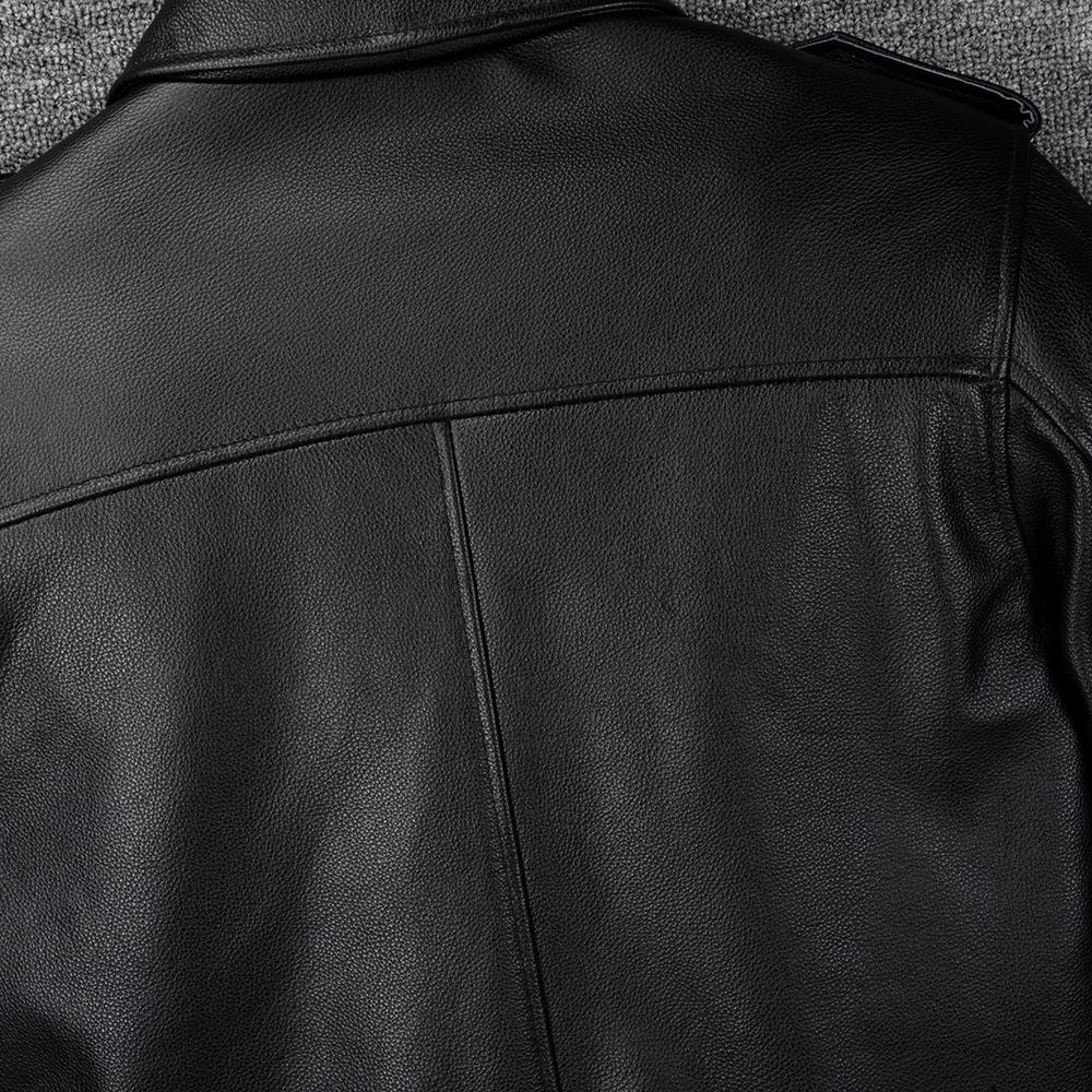 Hunting Leather Jacket Men Vintage Red Brown Black Genuine Cow Men'sLeather Jacket Pockets Real Skin Coat Autumn