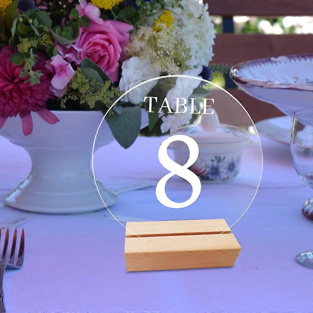 Dww-Round Acrylic Table Plaque with Base - Large, Wedding Table Number Plaque, Table Plaque, DIY Banquet, Seat Plaque