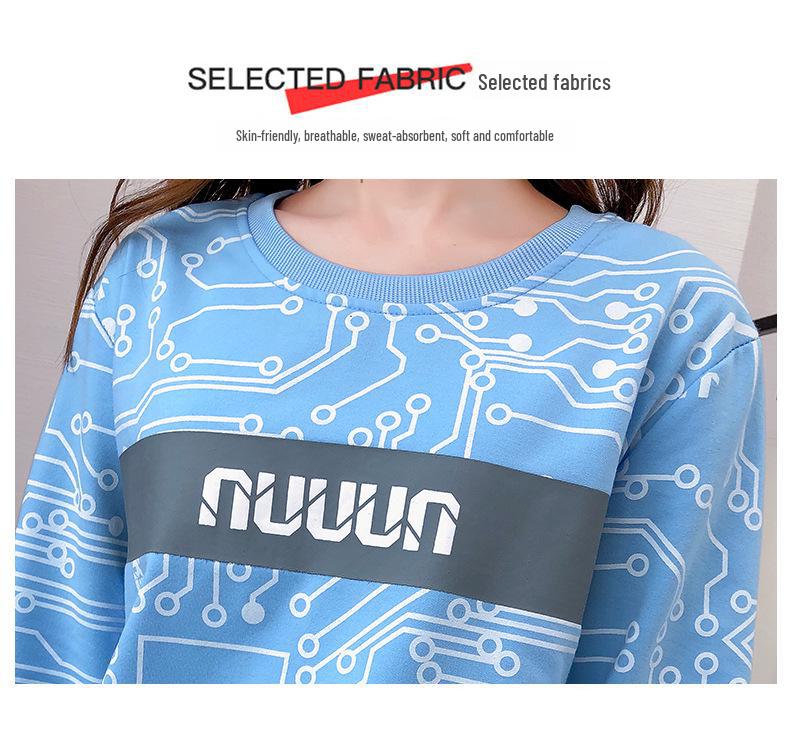 2022 Autumn Sweet Style Women's Printed Trousers Fashion Casual Suit