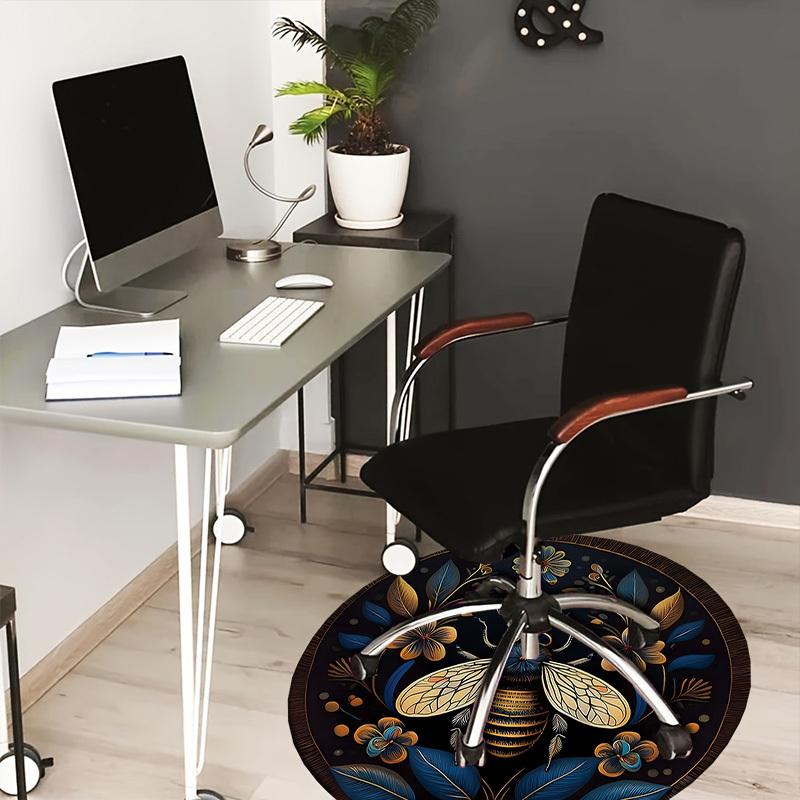 

1pc Multi Surface Chair Mats Bee Floral Illustration Perfect for Decorating Office Chairs, Living Rooms, Or Bedrooms.dt061 80cm by 80cm