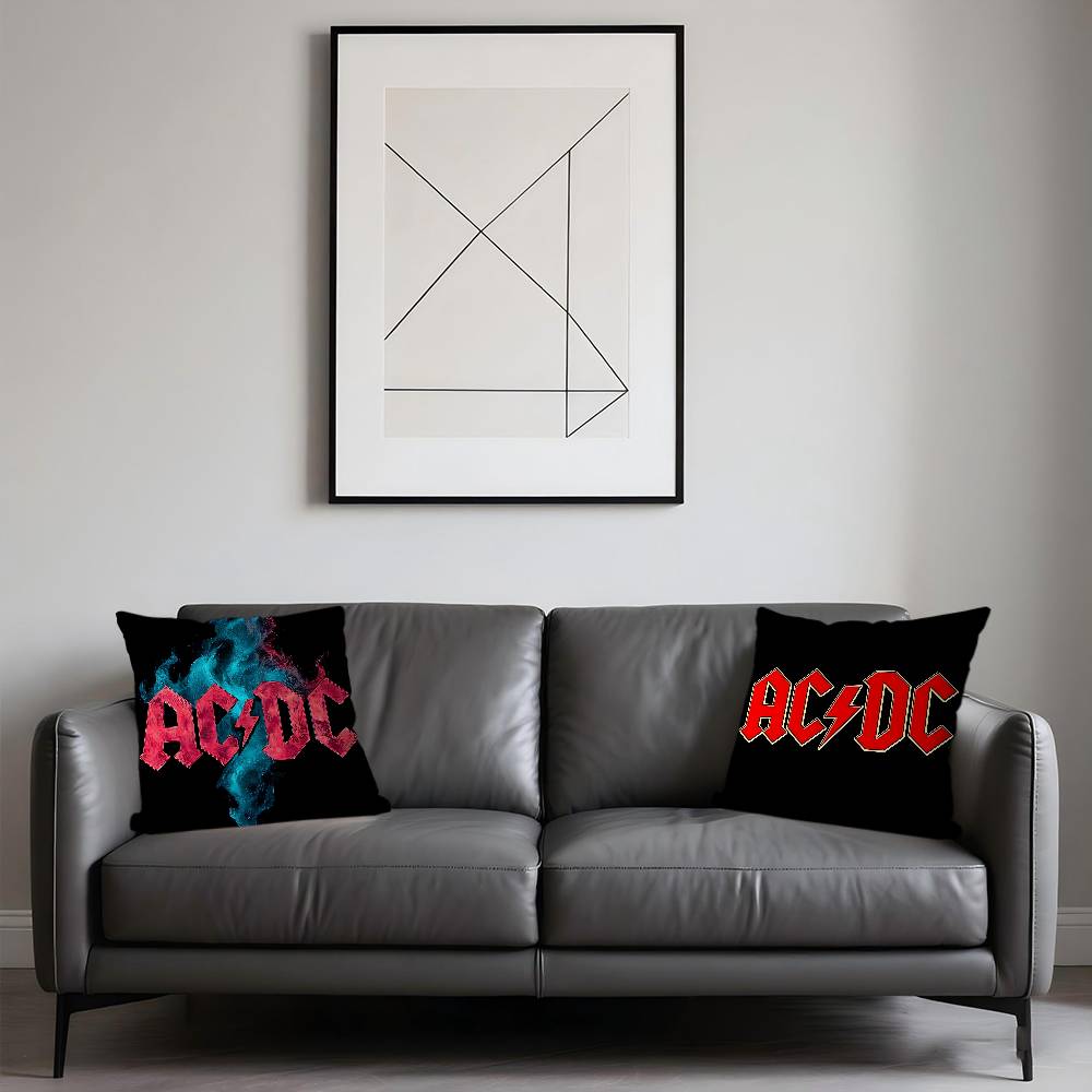 Musik Konst A-ACDC Kuddfodral Örngott Dekor Kuddfodral Tryckt Kuddfodral För Soffa