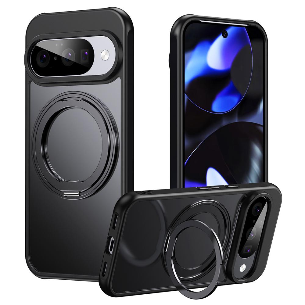 Für Google Pixel 10 Pro/Pixel 10 Hülle Kompatibel mit MagSafe TPU+Acryl+Metall-Aufsteller Matte Handyhülle