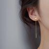 Wenjian Korean Heart-shaped Titanium Steel Earrings - 2022 Trendy Slimming Face Design for Women