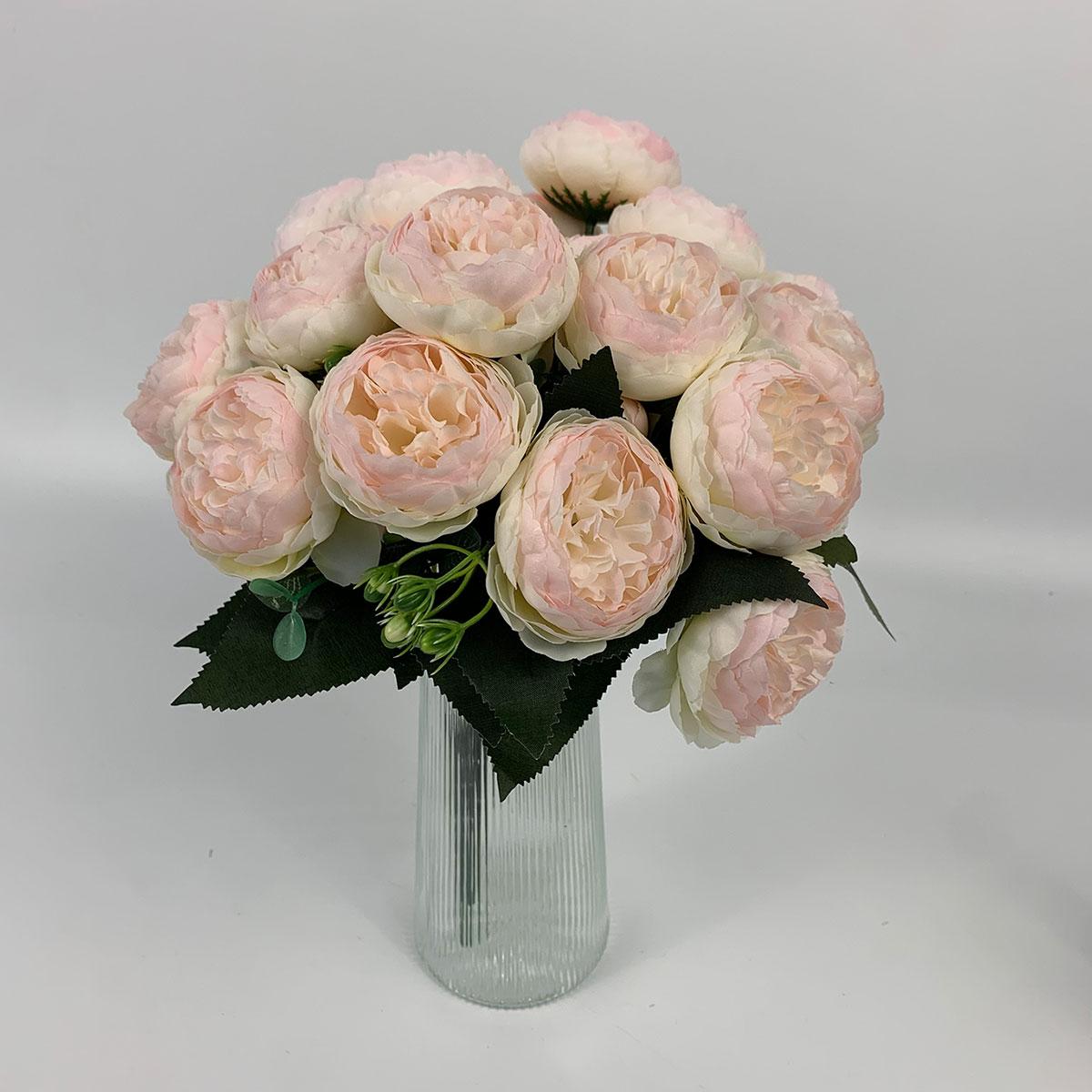 

4 шт., искусственный цветок пиона, 34 см, искусственный цветок для семьи, свадебное украшение, украшение для стола, вечерние, цветочная композиция для невесты светло-розовый