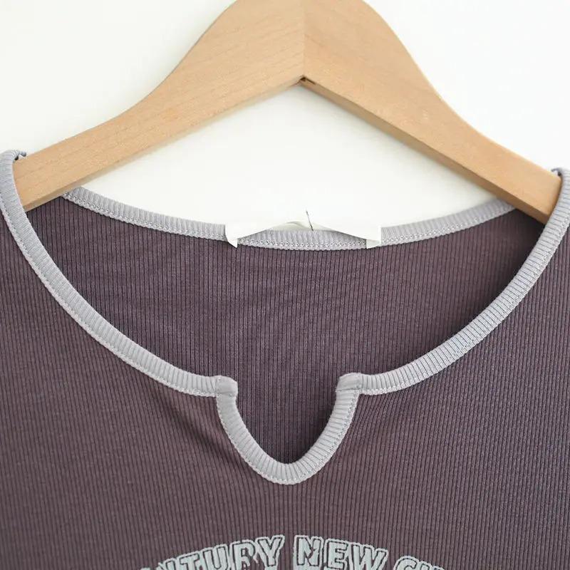 Kordelzug Y2k T Shirt Frauen Brief Crop Top Americal Retro Kurzarm T-stücke Koreanische Grafik Schlank Sommer T-shirts 2000s kleidung