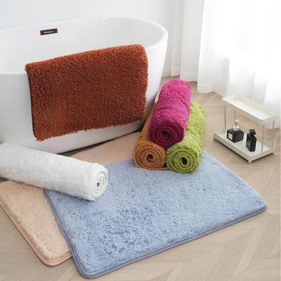 Thick Lambswool Water-Absorbent Bathroom Rug - Solid Color Full Coverage Floor Mat for Living Room, Bedroom, Entrance
