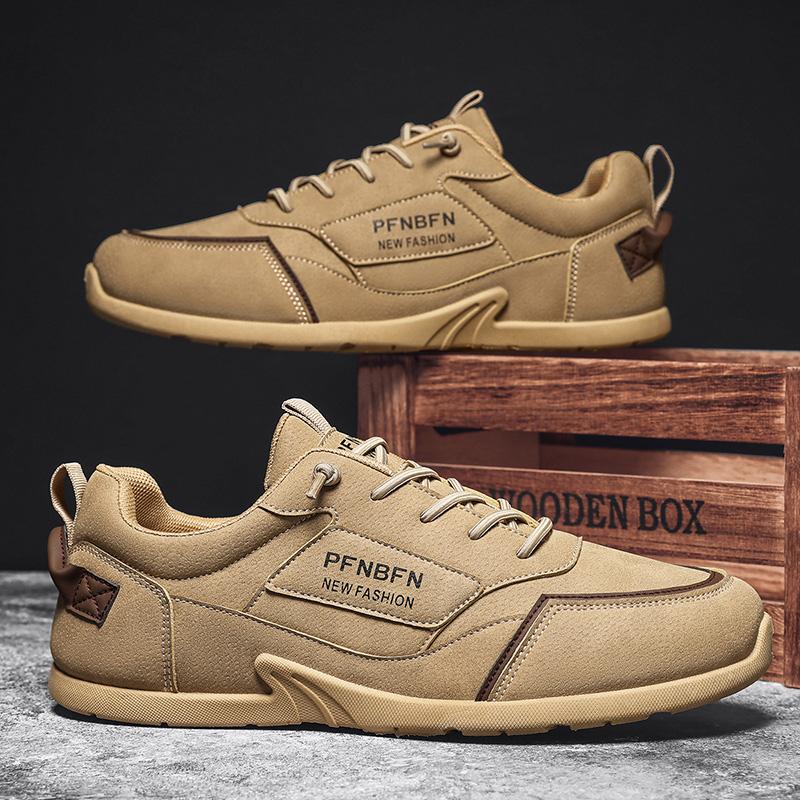 Utomhus Lätta Vardagliga Läder Vandringsskor Mode PU Läder Herrskor Fritid Körning Halkfria Promenadskor