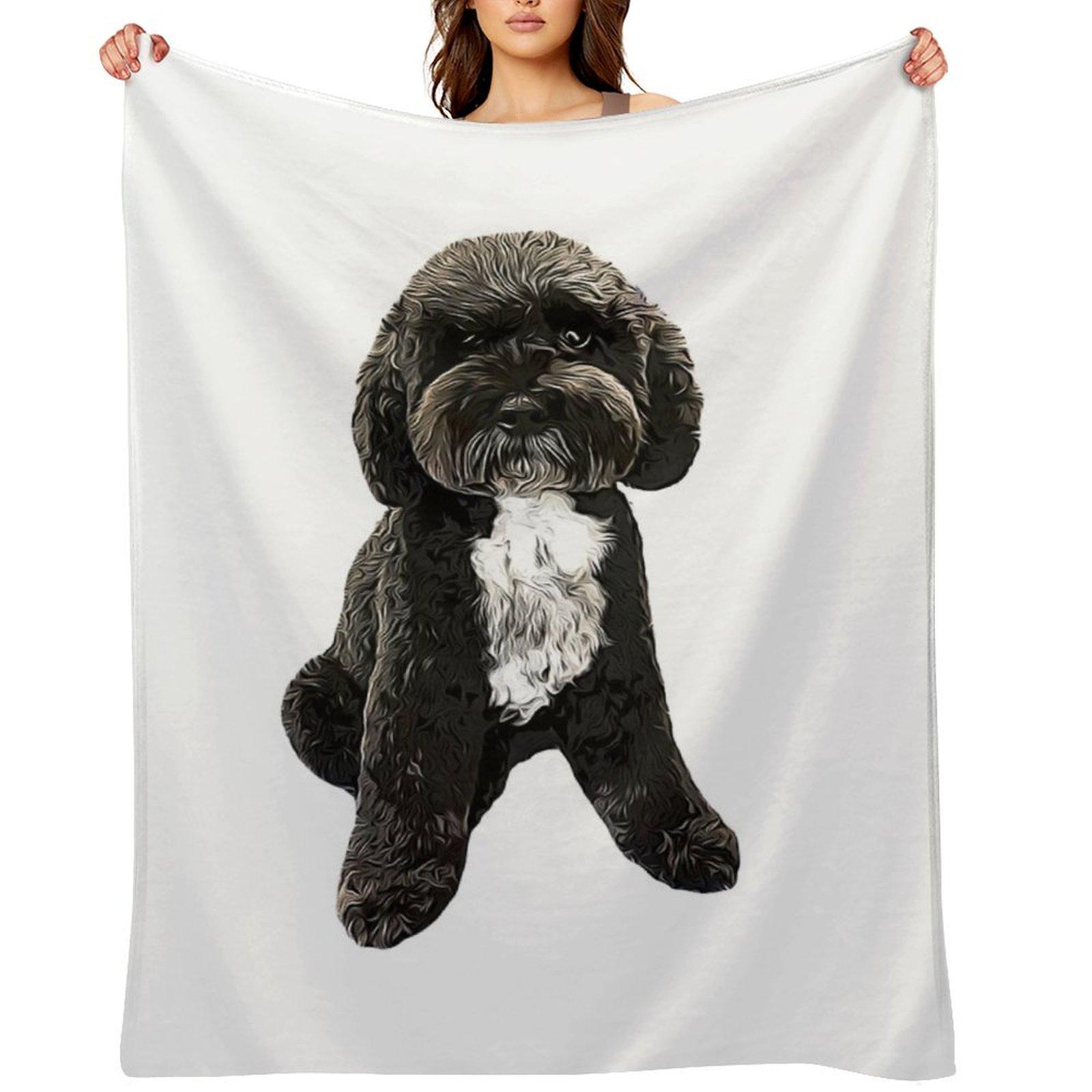 

Cockapoo Cavapoo Black with White Puppy Dog Throw Blanket christmas decoration Warm Thermals For Travel warm for winter Blankets 30x40in