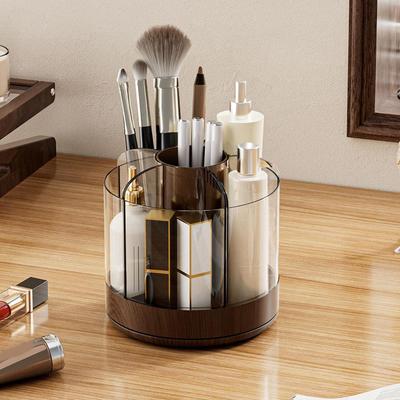 Make Up Brush Holder Large Capacity 360 Rotating Storage Clear Makeup Holder Brush Container For Women Cosmetics Nail Gel