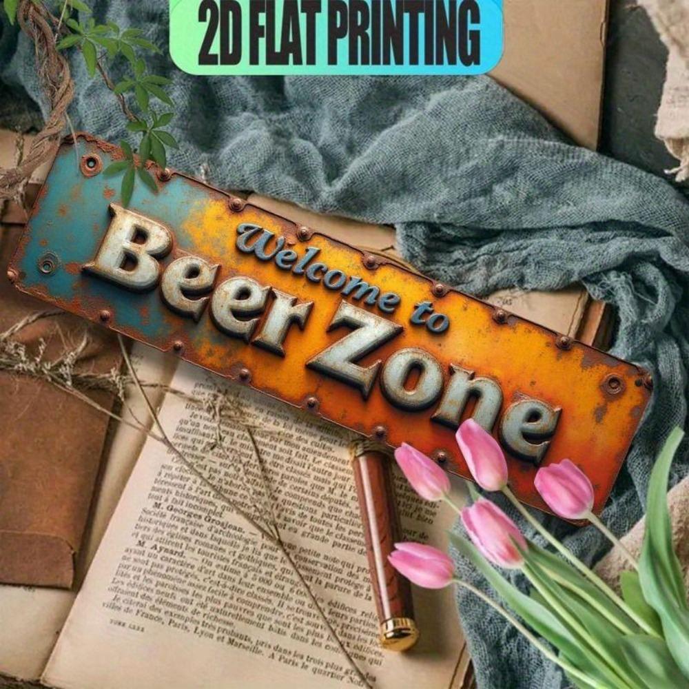Retro Metal Wall Art for Home Office Beer Bar Decor