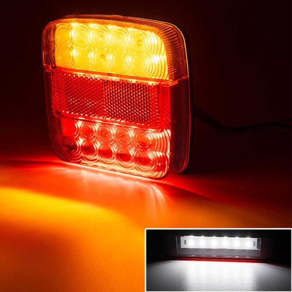 2Pcs Trailer Tail Lights Super Bright 12V Submersible Boat Truck Lamp Taillight Turn Signal Indicator for Trailer Truck RV Boat
