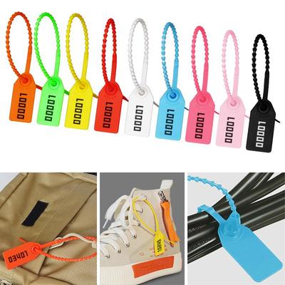 100Pcs Plastic Security Tag Numbered Seals with Unique Serial Number for Clothing Shoes Bags 250mm/9.8"